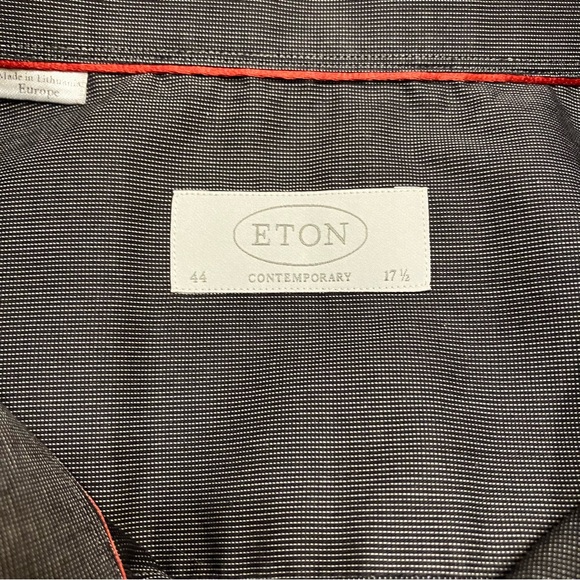 ETON Contemporary Shirt CHARCOAL Long Sleeve COTTON - Sz 17.5 (44) Excellent! - Picture 10 of 16